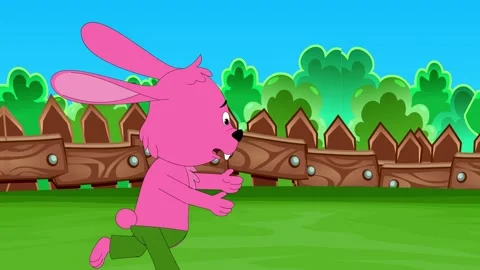 Running bunny animation Stock Footage 303684471