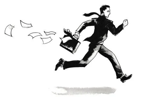 Running businessman Stock Illustration