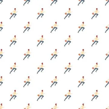 Running businessman pattern showcasing urgency and work deadline Stock Illustration