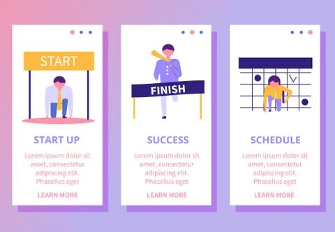 Running businessman set3 Stock Illustration