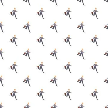 Running businessmen pattern symbolizing corporate rush and deadlines Stock Illustration
