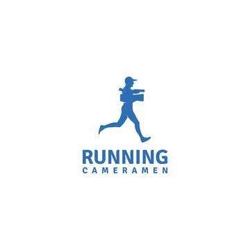 Running cameraman, Creative Bulb Camera Cameraman Film Movie Video Cinema Pro Stock Illustration