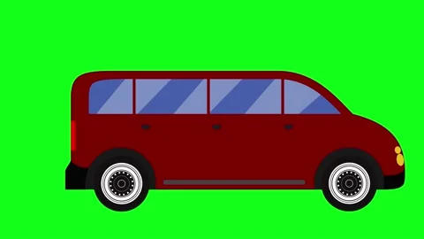 Running car animation, green screen chroma key element Vidéo 148466946