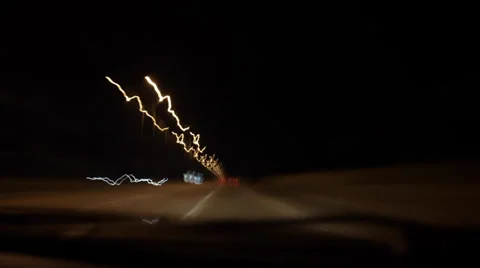 Running Car Time Lapse at Night Stock Footage 30975370
