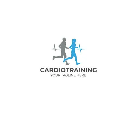 Running Cardio Training Logo Design Stock Illustration