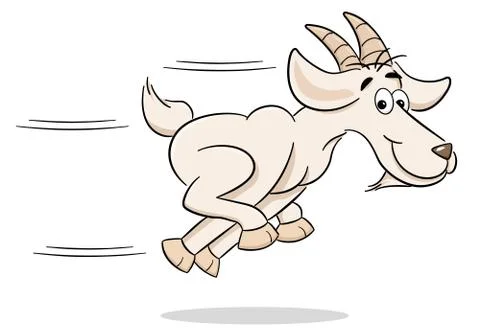 Running cartoon goat Illustrazione stock