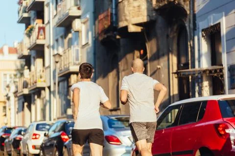 Running in the city Stock Photos