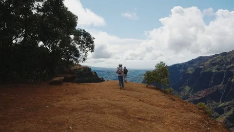 Running On Cliffside Stock Footage 75269677
