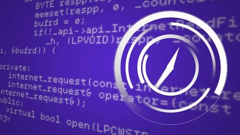 Running clock with program codes Stock Footage 112019391