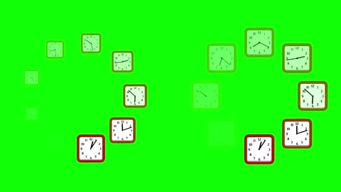 Running clocks circular buffering green screen motion graphics Stock Footage 297207870