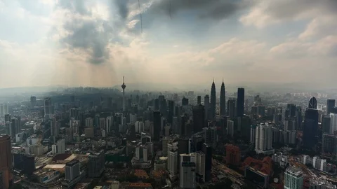 Running cloud over the city scape Stock Footage 92776845