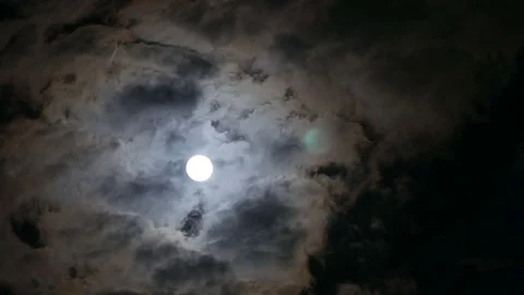 Running cloud in the sky with moon Stock Footage 83248646