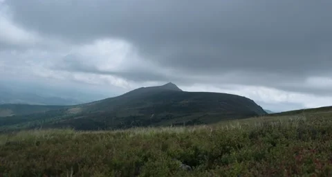 Running Clouds With Mountain Range and Trees Timelapse. Carpathian Mountains 스톡 동영상 67417489