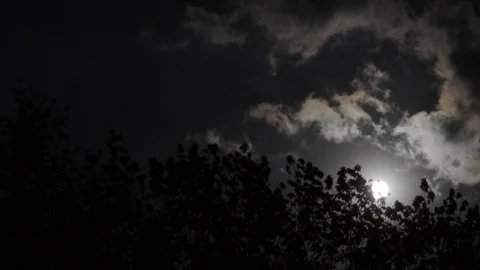 Running clouds at night under the moonli... | Stock Video | Pond5