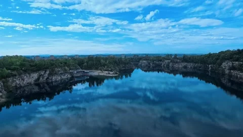 Running clouds over water Stock Footage 274149183