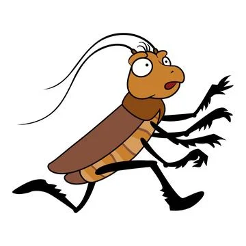 Running cockroach icon cartoon vector. Creepy biology Illustrazione stock