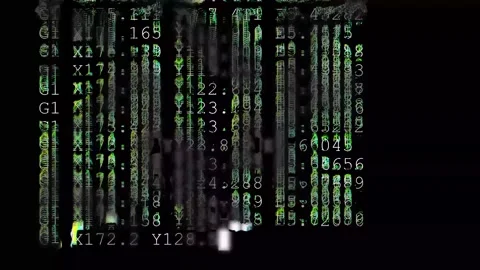 Running code. Programming. Technological interface. Real time data. Stock Footage 313472237