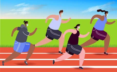 Running competition of People Stock Illustration