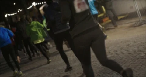 Running competition slowmotion Stock Footage 84039655