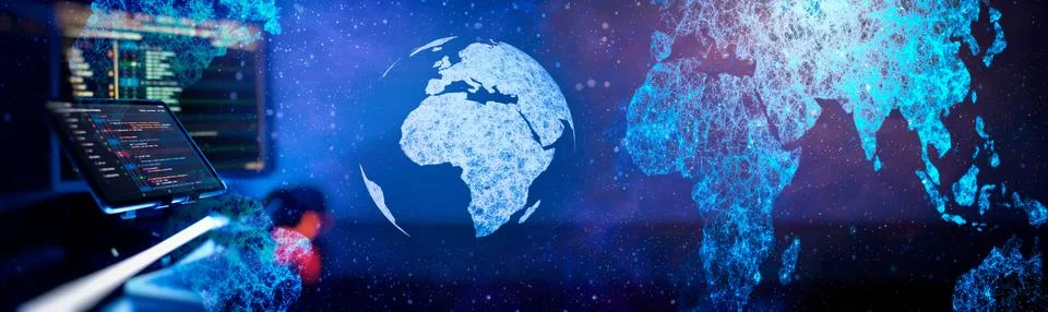 Running Computer data programming. Coding script text on screen. Notebook c.. 스톡 사진