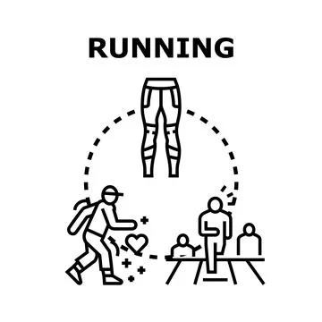 Running concept for active lifestyle and fitness activity Stock Illustration