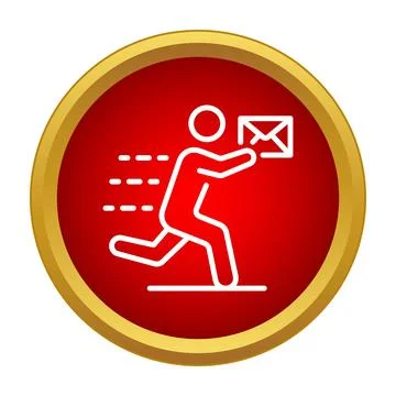 Running courier delivering mail quickly and efficiently イラスト素材