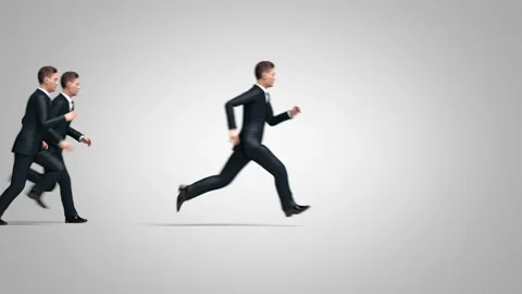 Running Crowd of Businessmen Stock Footage 126820566