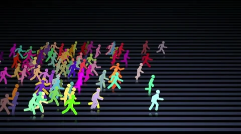 Running crowd Stock Footage 7728149