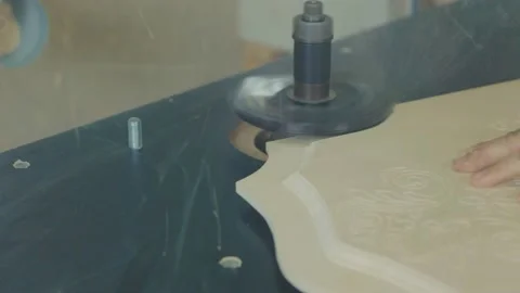 Running cutter cuts the contour of the workpiece Stock Footage 168946948