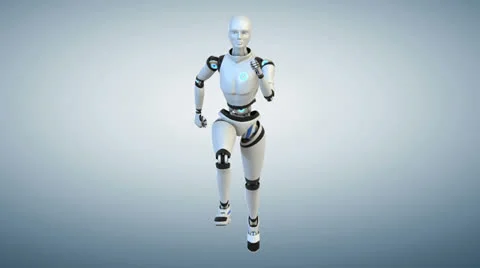 Running cyborg.Cycle.Front Stock Footage 24720796