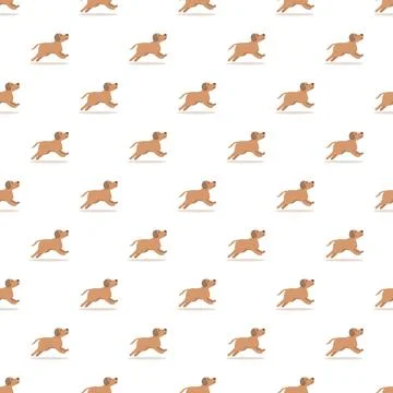 Running dachshund dog pattern on white background Stock Illustration