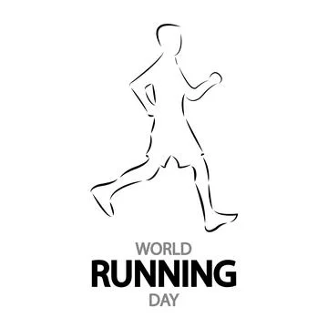 Running Day World line runner Stock Illustration
