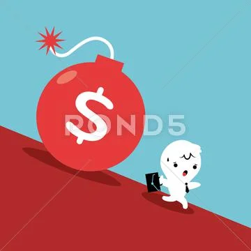 Running from debt Stock Illustration