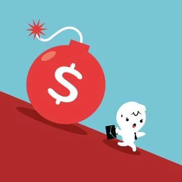 Running from debt Stock Illustration