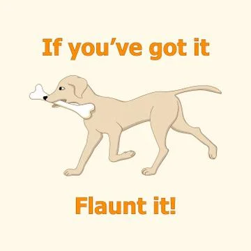 Running dog with bone Stock Illustration