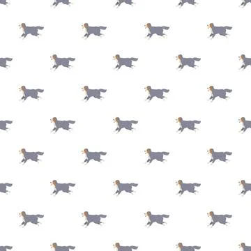 Running dog seamless pattern background for textile design Illustrazione stock