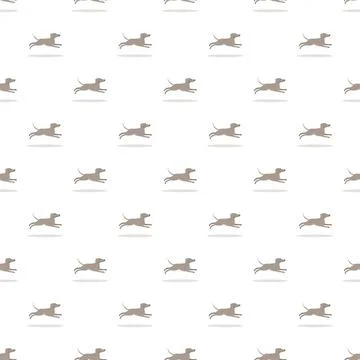Running dog seamless pattern generating animal background Illustrazione stock