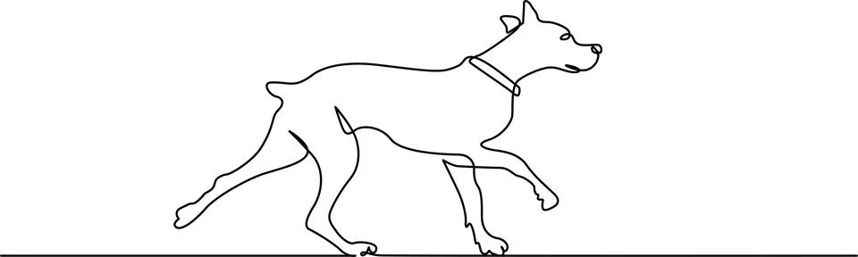 Running dog silhouette Vector Stock Illustration