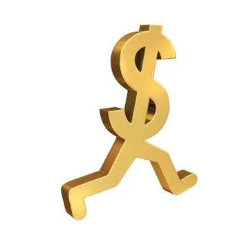 Running dollar Stock Illustration
