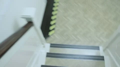 Running down stairs POV Video stock 18179623