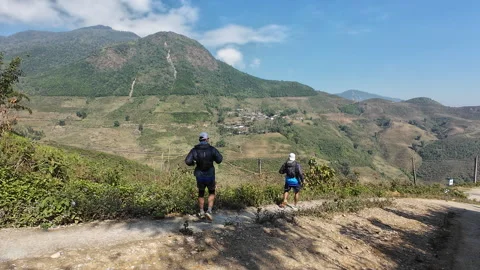 Running downslope sideways Stock Footage 296266180