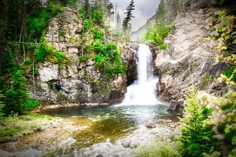 Running Eagle Falls Stockfoto's