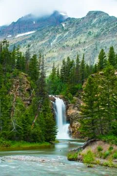Running Eagle Falls (Trick Falls) Stock Photos