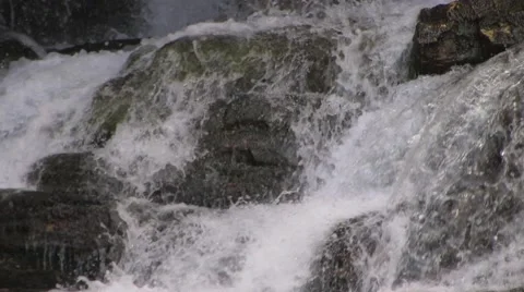 Running Eagle Waterfall closeup1 at 29.9fps Stock-Footage 43858169