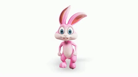 Running Easter Bunny and alpha Stock Footage 21990639