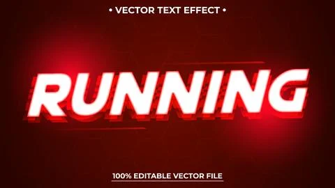 Running editable text effect suitable for digital modern theme Stock Illustration