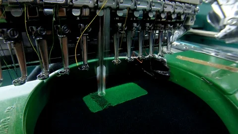 Running Embroidery machine Stock Footage 106360335