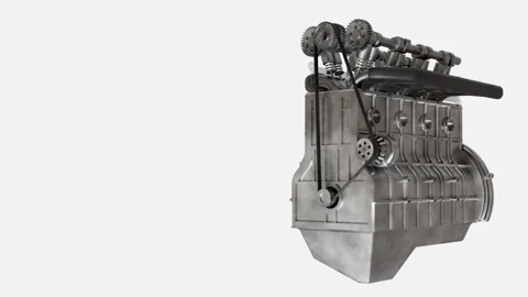 Running engine components showcasing metal design with functional parts Stock Footage 323730551
