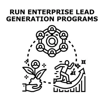 Running enterprise lead generation programs for business growth Illustrazione stock