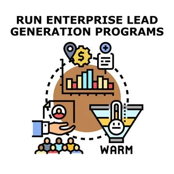 Running enterprise lead generation programs for business acquisition Stock Illustration